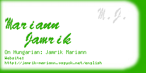 mariann jamrik business card